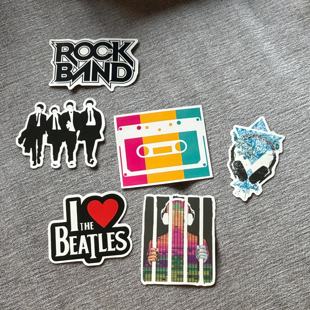 Source Unknown Retro Music Sticker Set - Multicolor